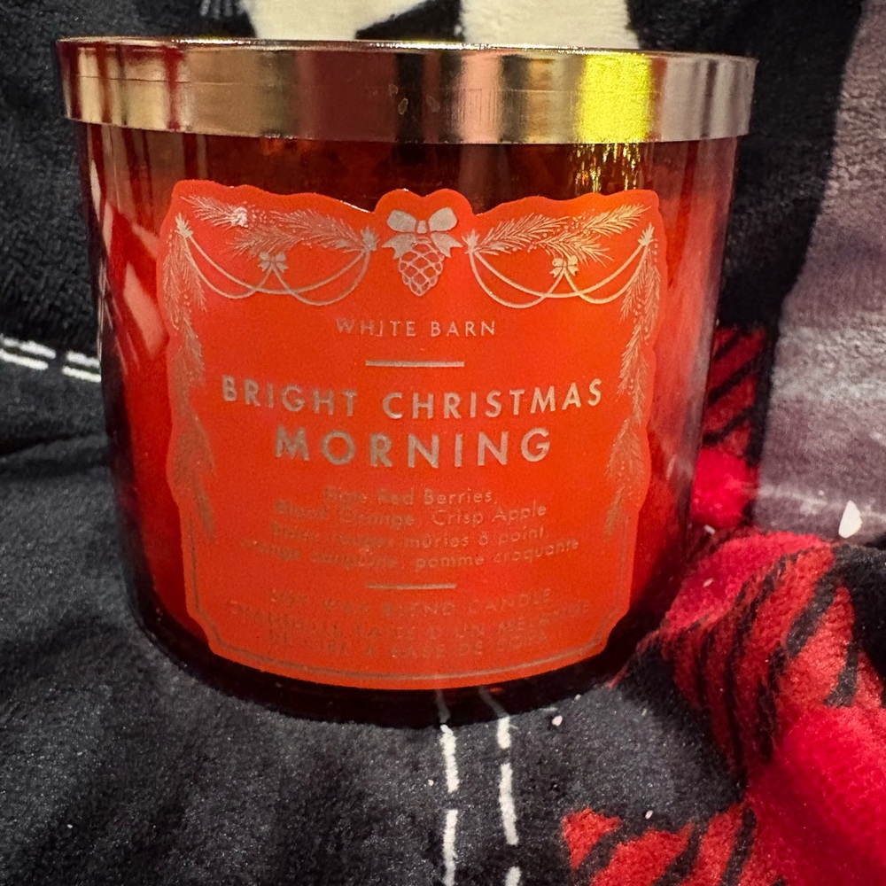 White Barn Bright Christmas Morning Candle - Festive Red